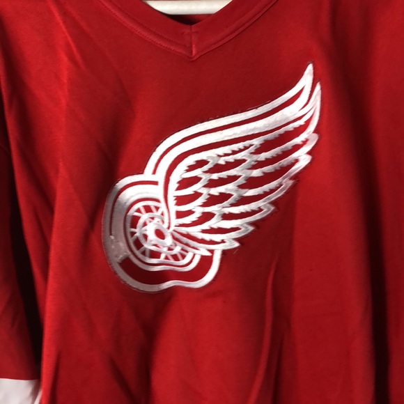 DETROIT RED WINGS HOCKEY SHIRT JERSEY NHL CCM VINTAGE sz L MEN RED - Picture 3 of 8
